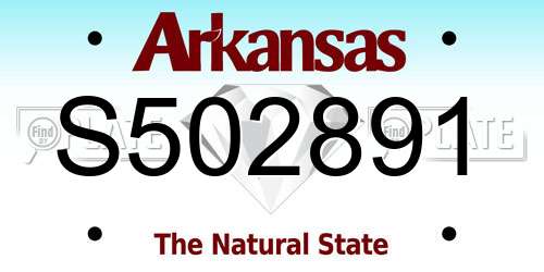 S502891 Arkansas License Plate