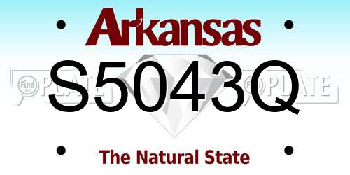 S5043Q Arkansas License Plate
