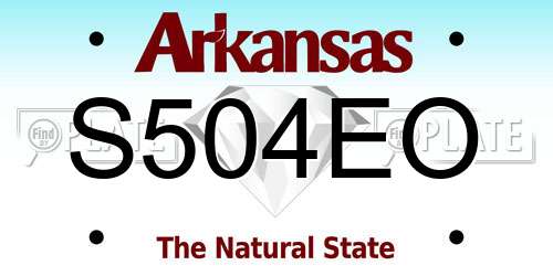 S504EO Arkansas License Plate