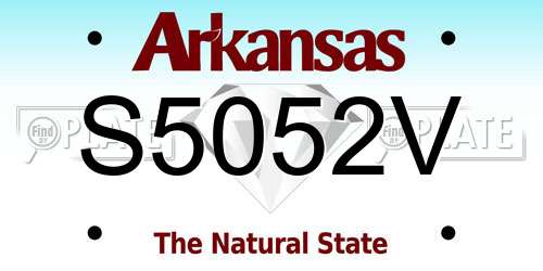 S5052V Arkansas License Plate