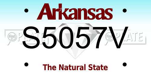 S5057V Arkansas License Plate