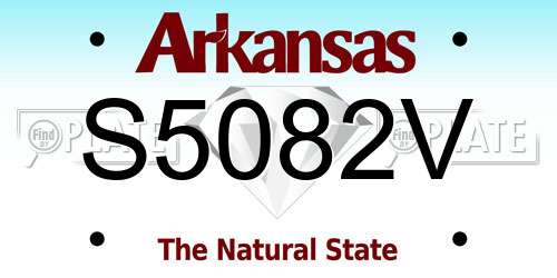 S5082V Arkansas License Plate