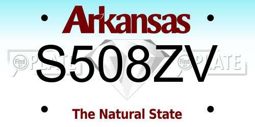 S508ZV Arkansas License Plate