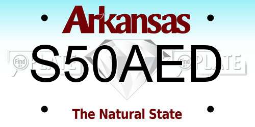 S50AED Arkansas License Plate