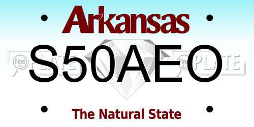 S50AEO Arkansas License Plate