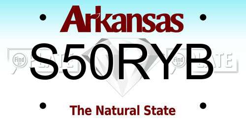 S50RYB Arkansas License Plate