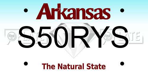 S50RYS Arkansas License Plate