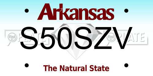 S50SZV Arkansas License Plate