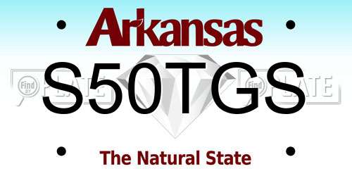 S50TGS Arkansas License Plate