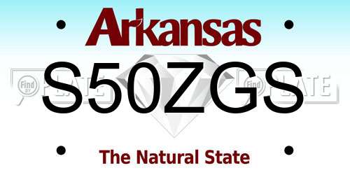 S50ZGS Arkansas License Plate