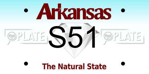 S51 Arkansas License Plate