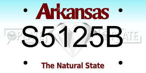 S5125B Arkansas License Plate