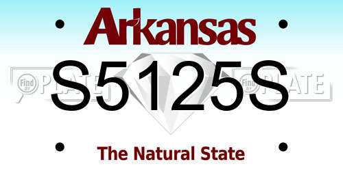 S5125S Arkansas License Plate