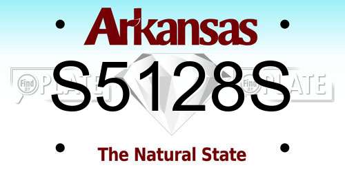 S5128S Arkansas License Plate