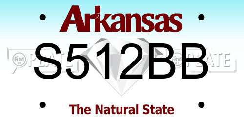 S512BB Arkansas License Plate