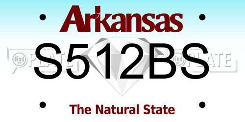 S512BS Arkansas License Plate
