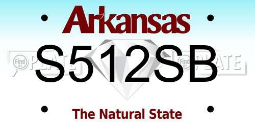S512SB Arkansas License Plate