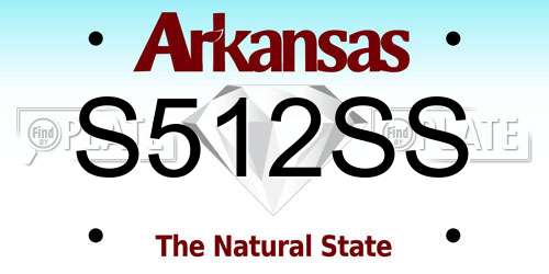 S512SS Arkansas License Plate