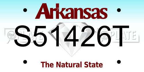 S51426T Arkansas License Plate