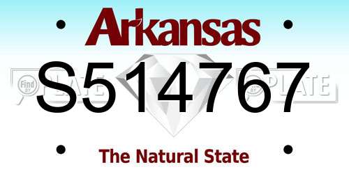 S514767 Arkansas License Plate