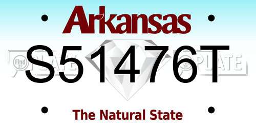 S51476T Arkansas License Plate