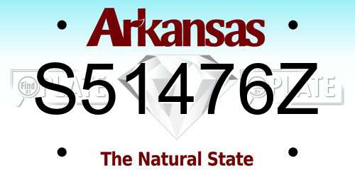 S51476Z Arkansas License Plate