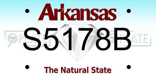S5178B Arkansas License Plate