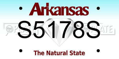 S5178S Arkansas License Plate
