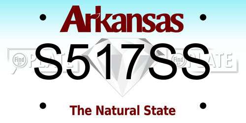 S517SS Arkansas License Plate