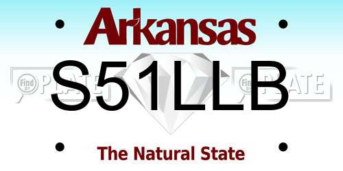 S51LLB Arkansas License Plate