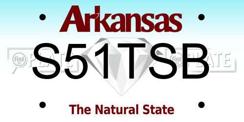 S51TSB Arkansas License Plate
