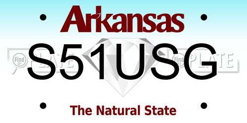 S51USG Arkansas License Plate