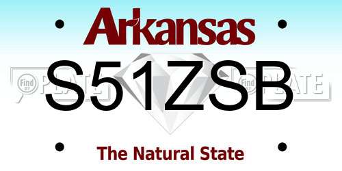 S51ZSB Arkansas License Plate