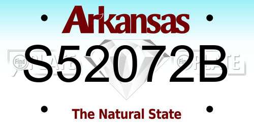 S52072B Arkansas License Plate