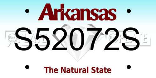 S52072S Arkansas License Plate