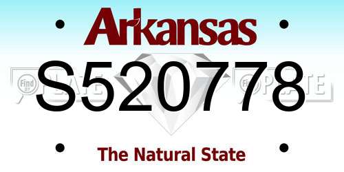 S520778 Arkansas License Plate