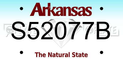 S52077B Arkansas License Plate