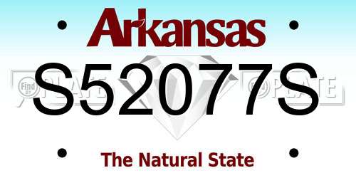 S52077S Arkansas License Plate