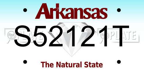 S52121T Arkansas License Plate