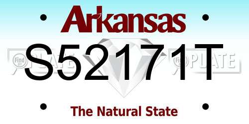 S52171T Arkansas License Plate