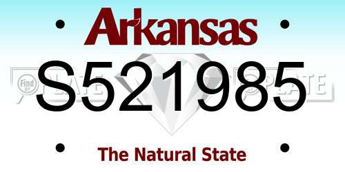 S521985 Arkansas License Plate