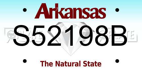 S52198B Arkansas License Plate