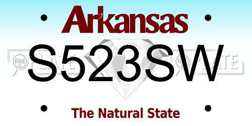 S523SW Arkansas License Plate