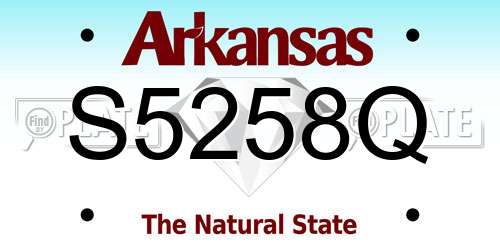 S5258Q Arkansas License Plate