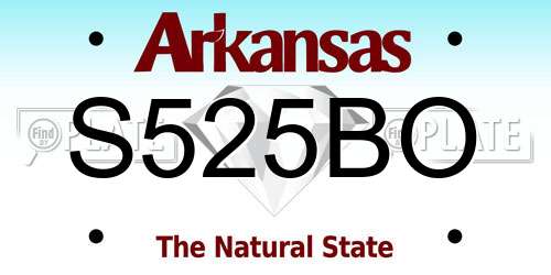 S525BO Arkansas License Plate