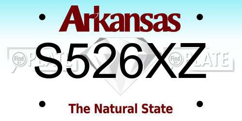 S526XZ Arkansas License Plate