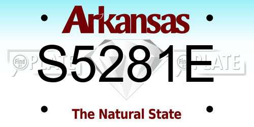 S5281E Arkansas License Plate
