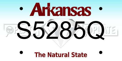 S5285Q Arkansas License Plate