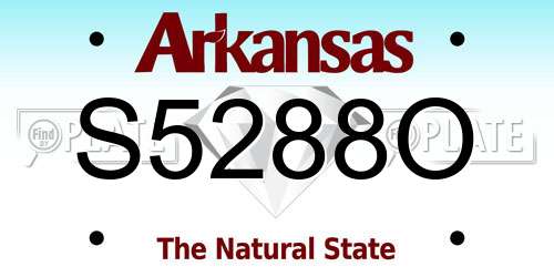 S5288O Arkansas License Plate