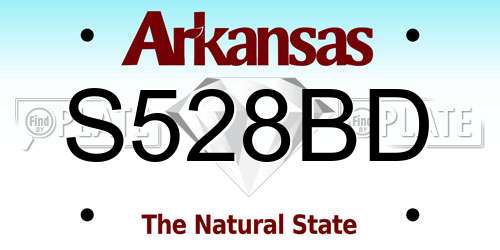 S528BD Arkansas License Plate